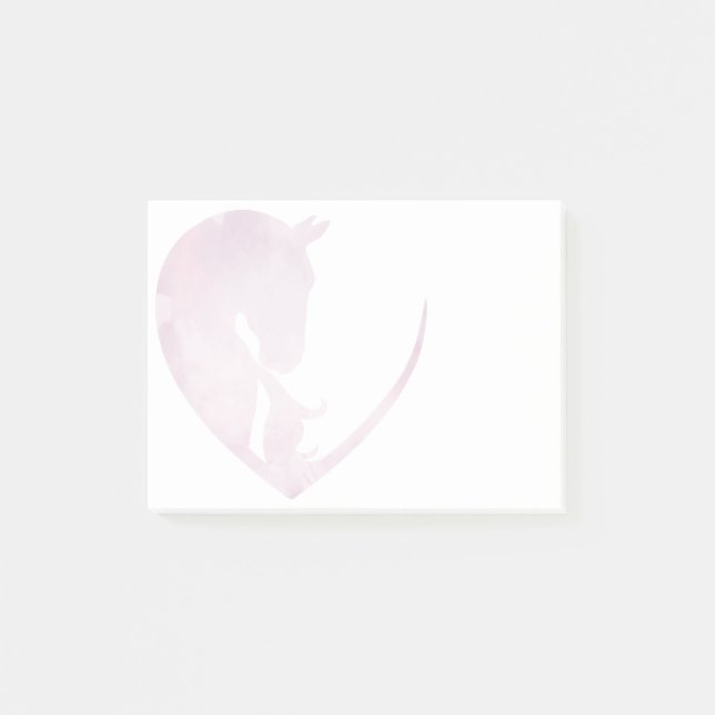 Post-it® Cheval en Coeur - Rose (Devant)