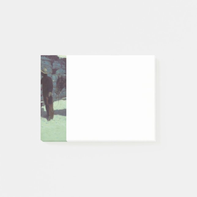 Post-it® Cheval et Cowboy neige hivernale (Devant)
