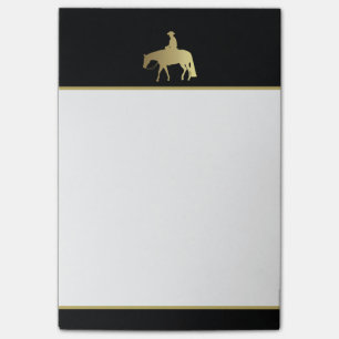 Post-it® Cheval occidental d'or de plaisir sur le noir