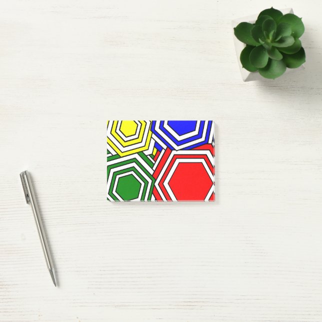 Post-it® Chevauchement des notes post-it Hexagons (Bureau)