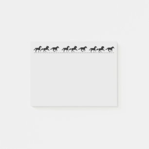 Post-it® Chevaux de course amusants Silhouette noire Art gr
