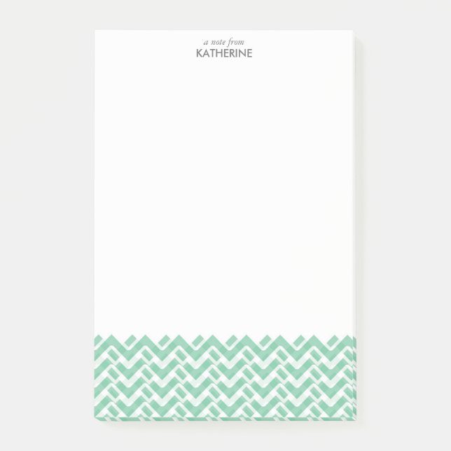 Post-it® Chevron tissé vert et blanc (Devant)