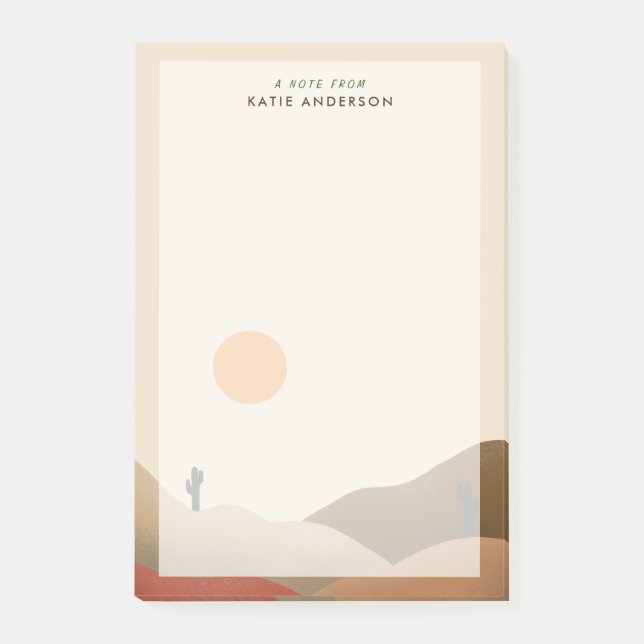 Post-it® Chic Boho Terracotta Desert Cactus Post-it Notes (Devant)