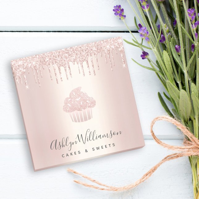 Post-it® Chic Cupcake boulangerie Chef Rose Gold Parties sc (Créateur téléchargé)