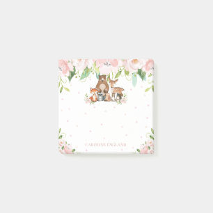 Post-it® Chic Cute Woodland Animaux Flore Rosée