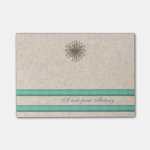 Post-it® Chic élégant dandelion rayures turquoise
