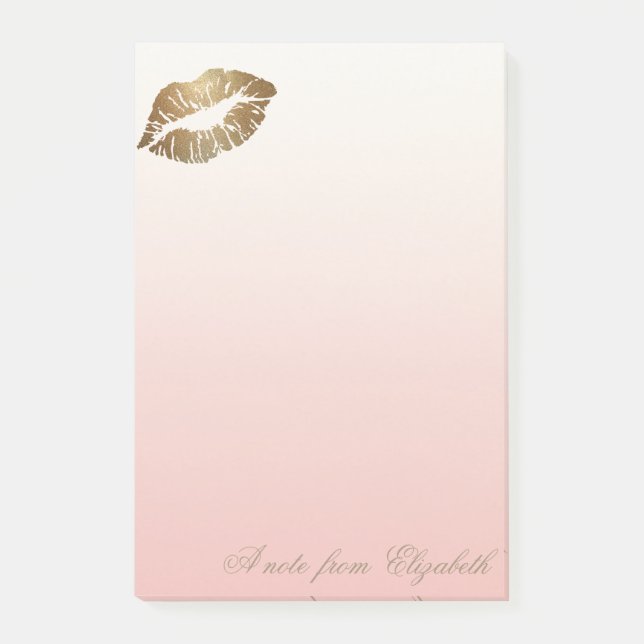 Post-it® Chic Élégant Fille Stylée , Lèvres Pailletées (Devant)