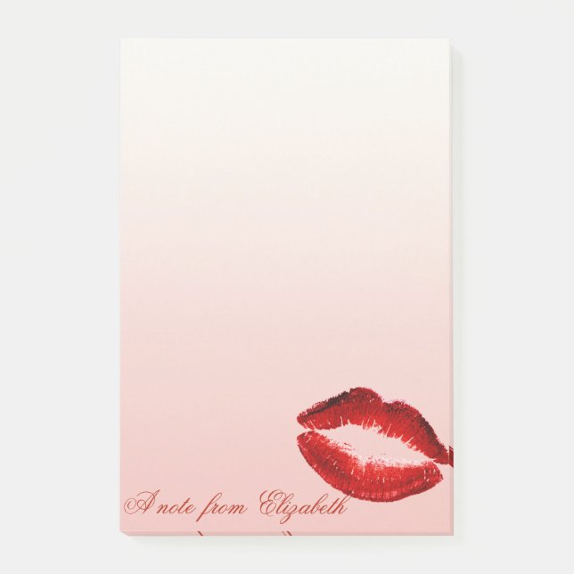 Post-it® Chic Élégant Fille Stylée ,Lèvres Rouges Pailletée (Devant)