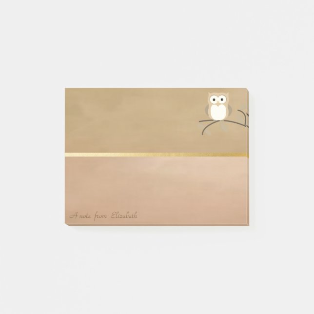 Post-it® Chic Élégant  Hibou Personnalisé (Devant)