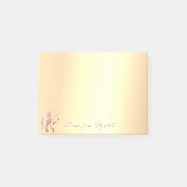 Post-it® Chic Élégant Silhouette de visage en or stylé (Devant)