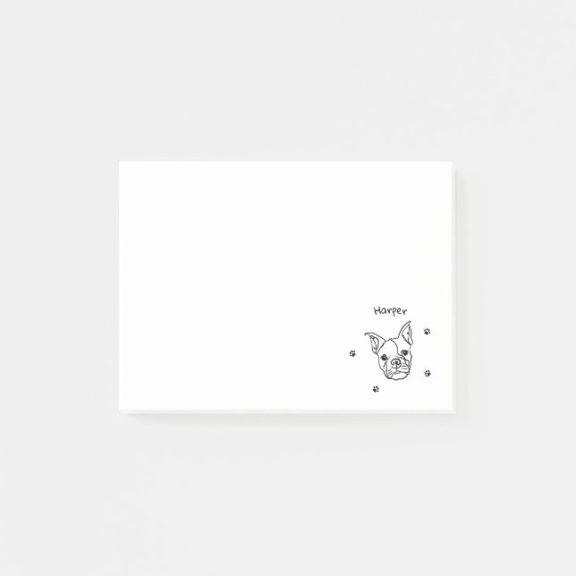 Post-it® Chic French Bulldog Line Art : Modifier votre text (Devant)