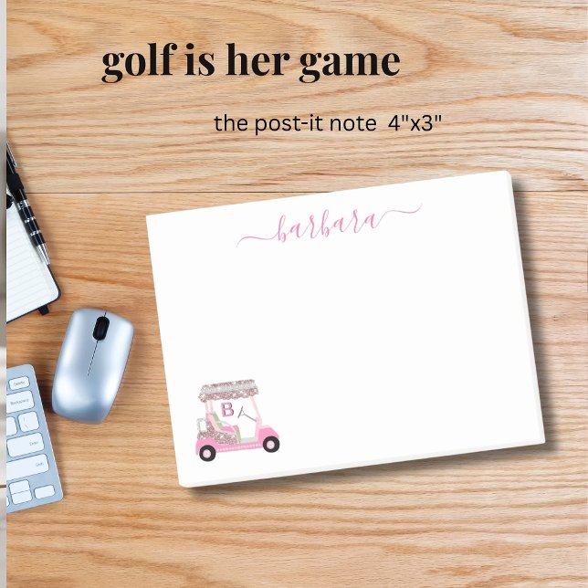 Post-it® Chic Glam Golf personnalisé Gal Golf Cart  (Créateur téléchargé)