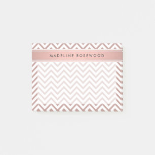Post-it® Chic moderne Rose or Chevron Monogrammé