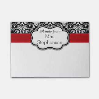 Post-it® Chic Noir/Blanc Damas Rouge Professeur de Ruban /