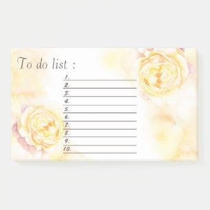 Post-it® Chic watercolor boho peony "à faire liste"