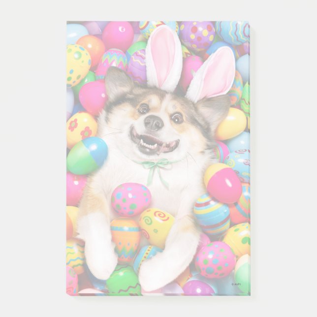 Post-it® Chien allongé sur des œufs de Pâques (Devant)