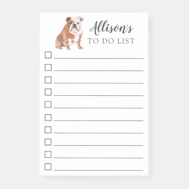Post-it® Chien anglais de bouledogue personnalisé pour (Devant)