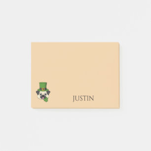 Post-it® Chien avec Casquette et Shamrock St Patrick's Pe