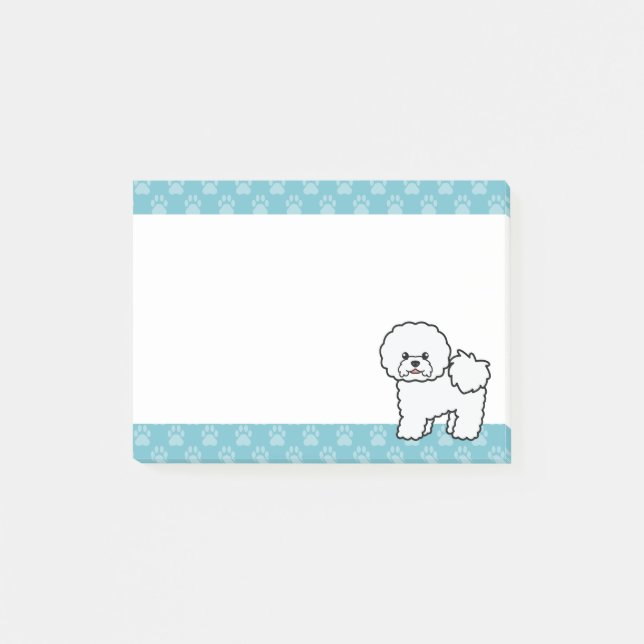 Post-it® Chien Bichon Frise de dessin animé mignon (Devant)