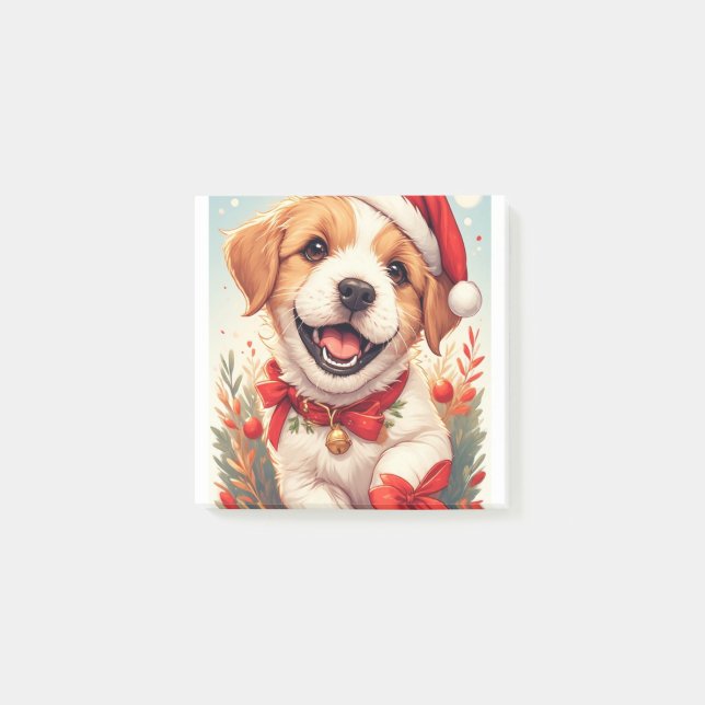 Post-it® Chien blanc marron adorable  (Devant)