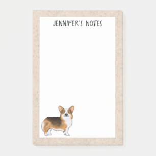 Post-it® Chien Corgi Gallois De Pembroke Tête Rousse Et Tex
