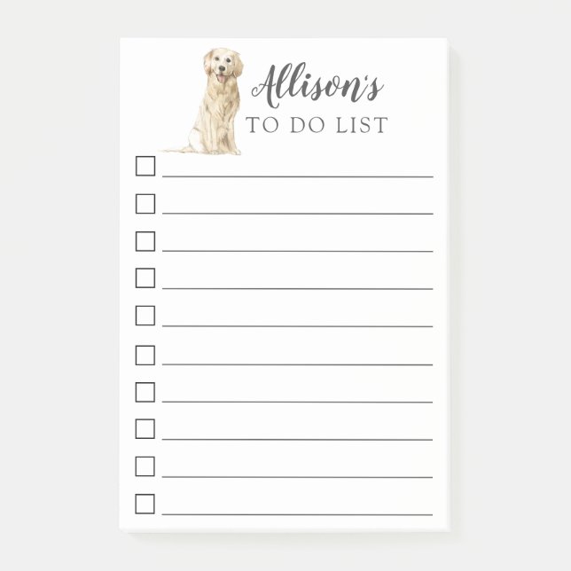 Post-it® Chien d'affaires Golden Retriever Personnalisé (Devant)