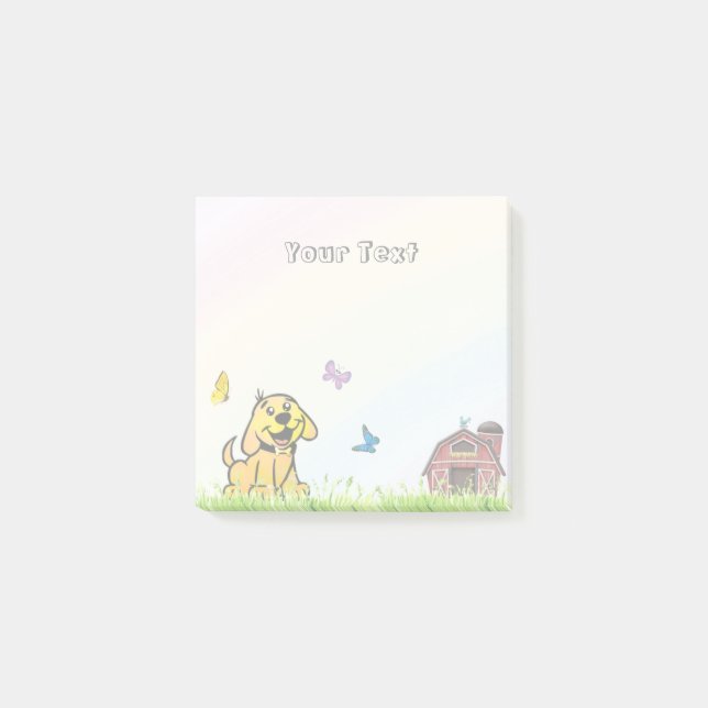 Post-it® Chien d'animal de ferme moderne Arc-en-ciel Enfant (Devant)