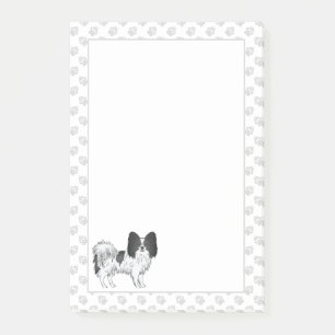 Post-it® Chien De Caricature De Papillon Noir Et Blanc Avec