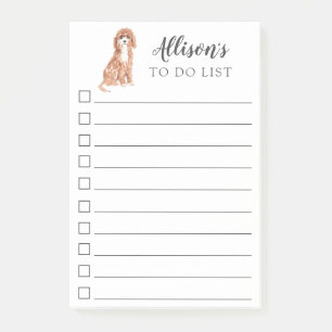 Post-it® Chien de Cavapoo personnalisé pour faire la liste