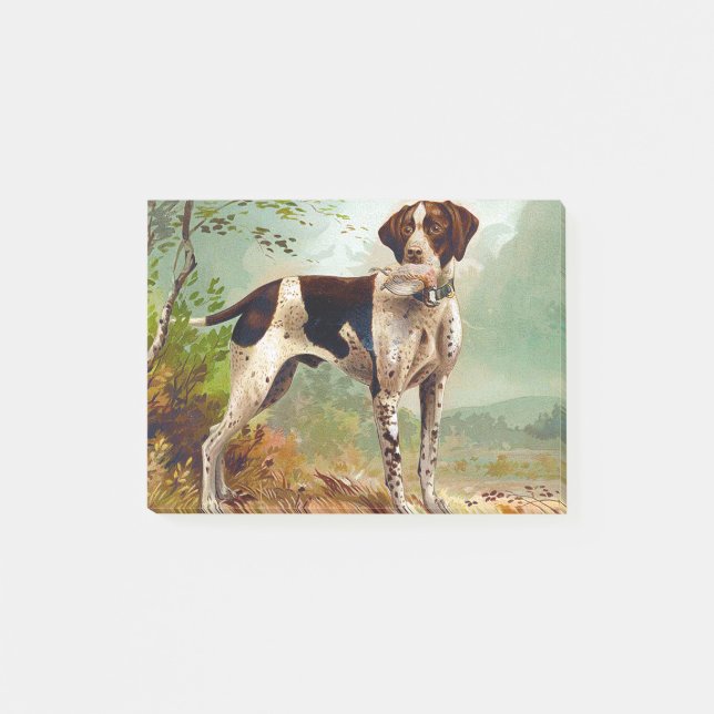 Post-it® Chien de chasse avec oiseau dans la bouche (Devant)