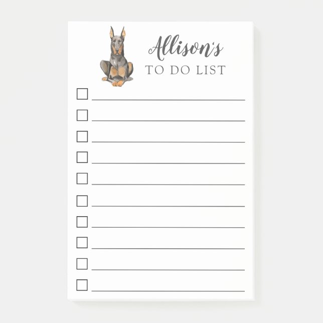Post-it® Chien de dobermann personnalisé pour faire la (Devant)