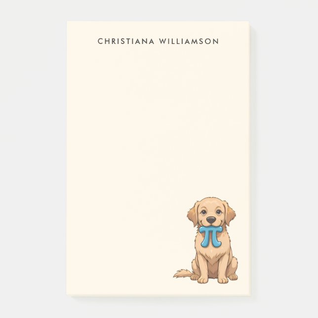 Post-it® Chien De Jour Pi Avec Symbole Pi | Joyeuse Journée (Devant)