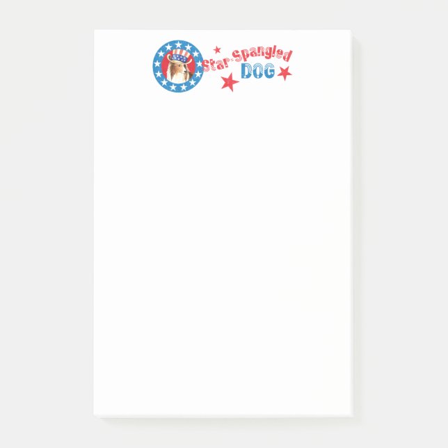 Post-it® Chien de mouton de Shetland patriotique (Devant)