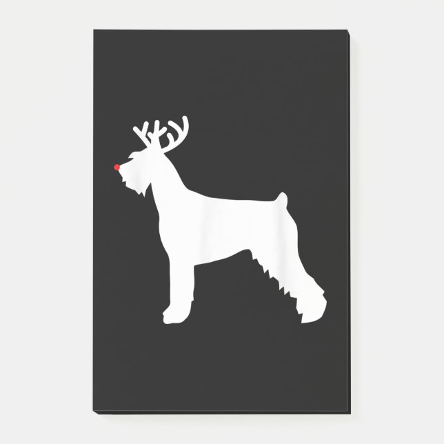 Post-it® chien de noël des rennes de schnauzer (Devant)