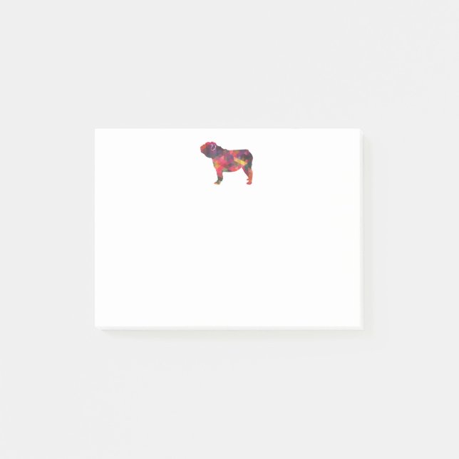 Post-it® Chien de race anglaise Bulldog Geo Silhouette Mult (Devant)