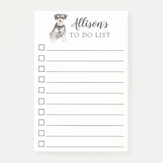 Post-it® Chien de Schnauzer miniature personnalisé pour (Devant)