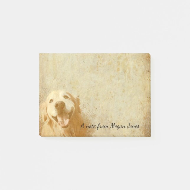 Post-it® Chien de sourire de golden retriever dans des (Devant)