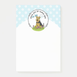 Post-it® Chien de Terrier gallois avec fleurs - mignon