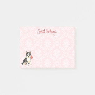 Post-it® Chien de traîneau de rose de Valentine