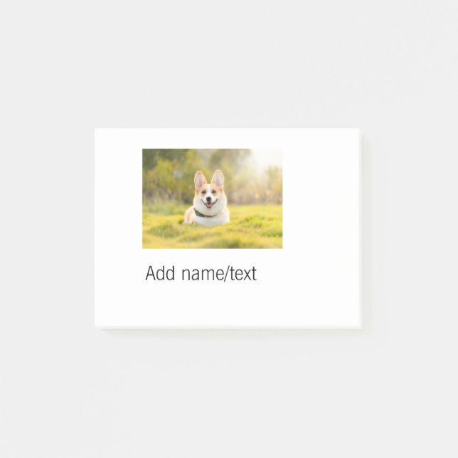 Post-it® Chien mignon animal de compagnie ajouter nom texte (Devant)