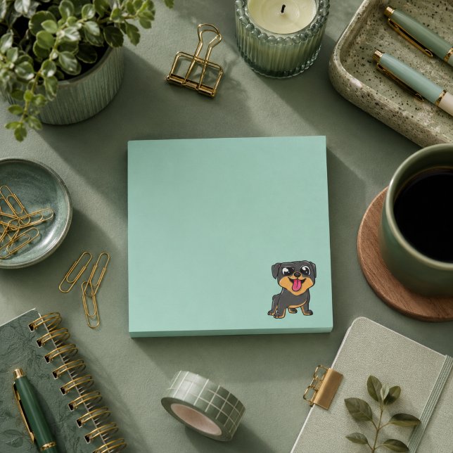 Post-it® Chien Mignon Turquoise Vert (Créateur téléchargé)