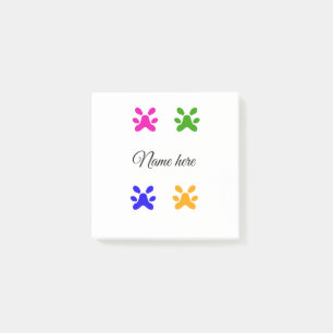 Post-it® Chien patte coloré animal ajouter nom texte animal