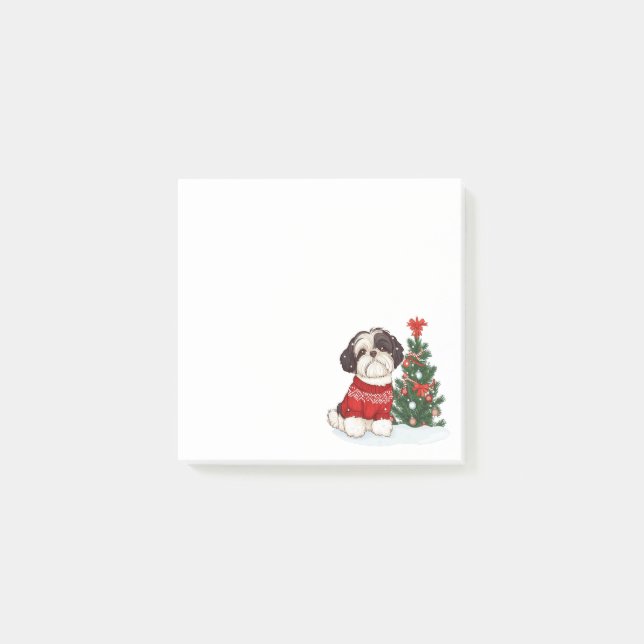 Post-it® Chien Shih Tzu de Noël (Devant)