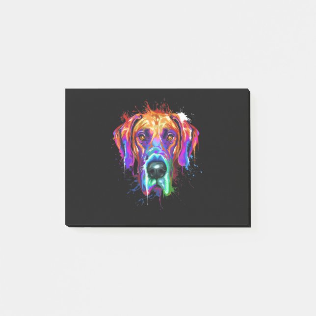 Post-it® Chien| Splash Art Great Dane Puppy Lover (Devant)