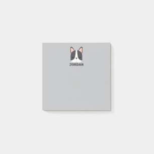 Post-it® Chien-taureau français mignon avec nom personnalis