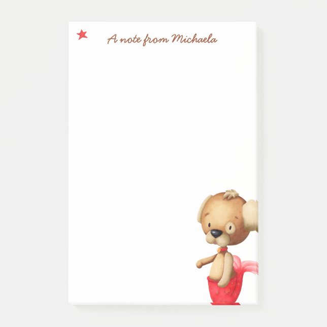 Post-it® Chien unique avec queue de sirène personnalisée (Devant)