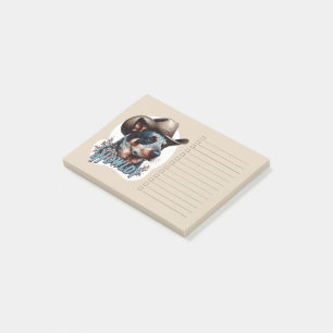 Post-it® Chien Vacher Australien Blue Heeler Cowboy Pun Drô