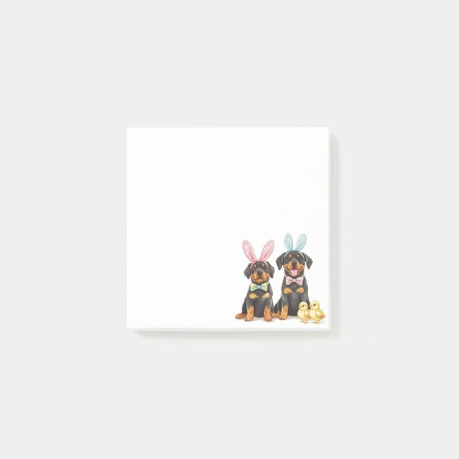 Post-it® Chiens Bunny Oreilles de Pâques Rottweiler (Devant)