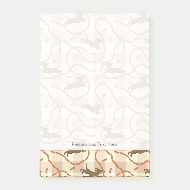 Post-it® chiens chanceux avec arrière - plan de saucisses (Devant)