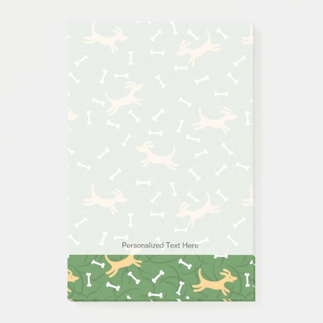 Post-it® chiens chanceux avec arrière - plan osseux (Devant)